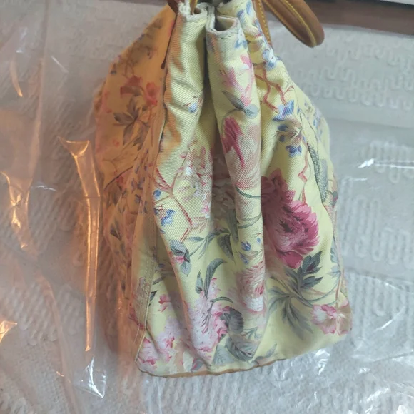 Vintage 80's Ralph Lauren Floral Carpet Tapestry Leather Satchel- Travel Bag! - Picture 7 of 16